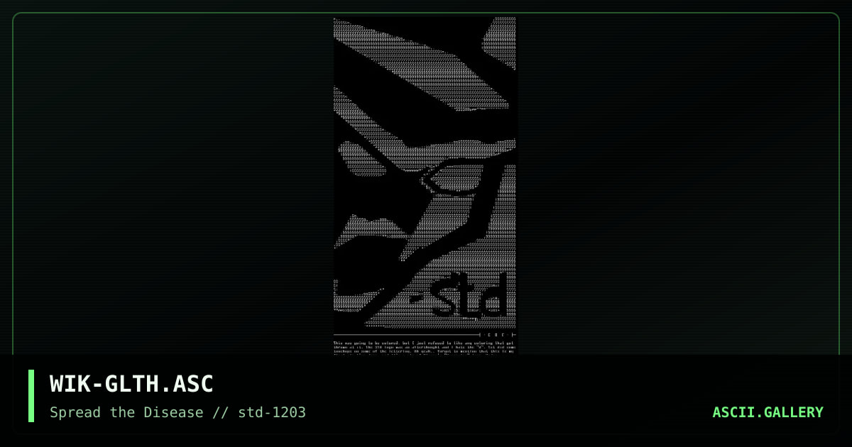 First ascii pic., by wikkesh, 2003