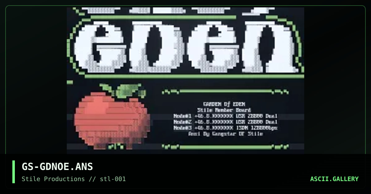 Garden Of Eden, by gangstar, 1994