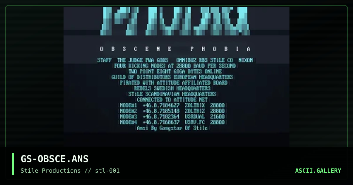 Obscene Phobia, by gangstar, 1994