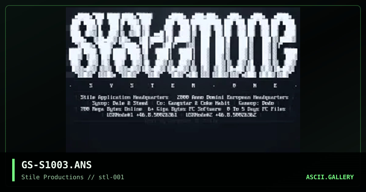 System One, by gangstar, 1994