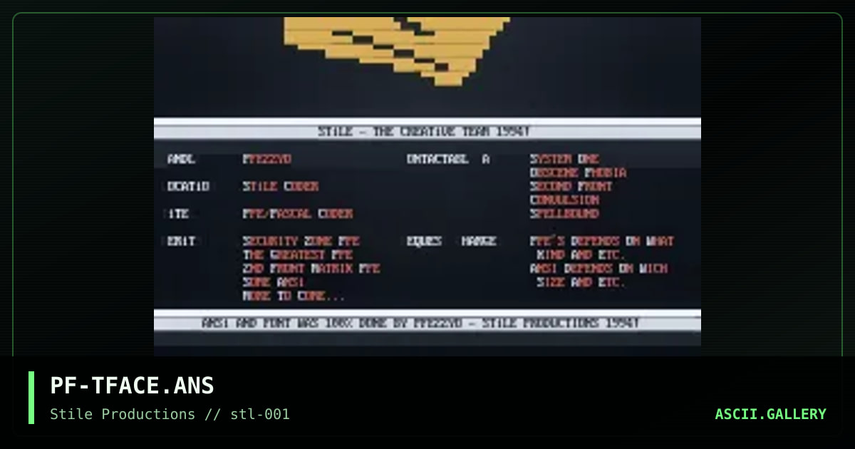 The Face Of Pfezzyo, by pfezzyo, 1994