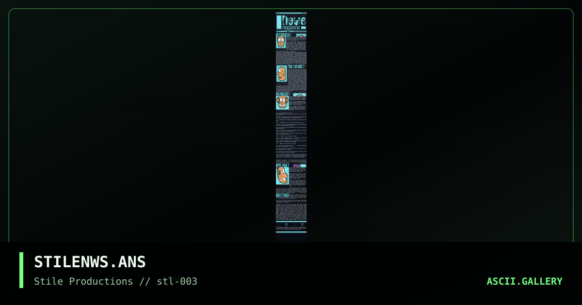 Stile News Magazine No#1 !, by pfezzyo, 1995