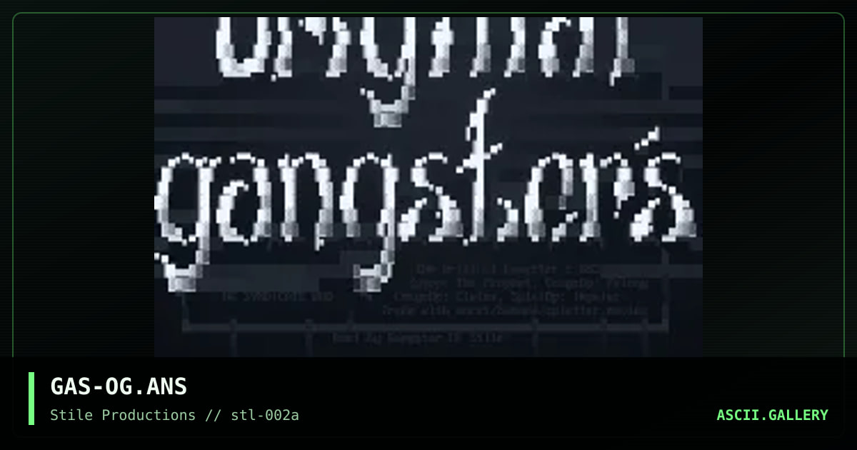 Original Gangster's BBS, by gangstar, 1995