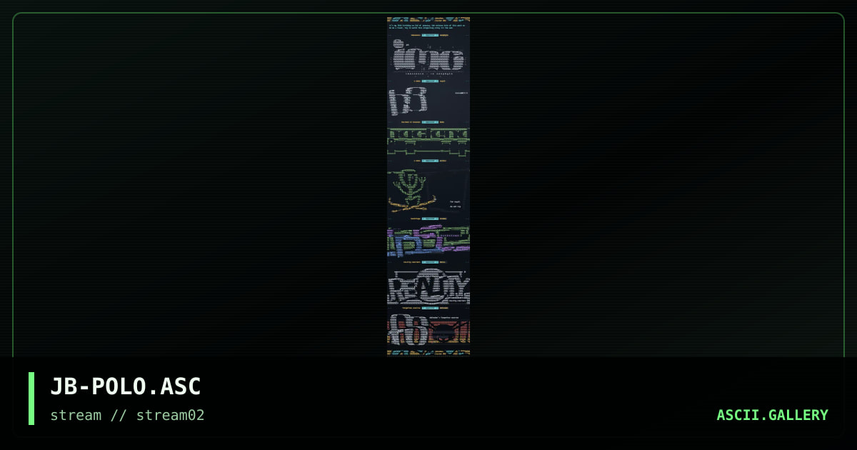 a colly made of ascii characters, by jab, 1997