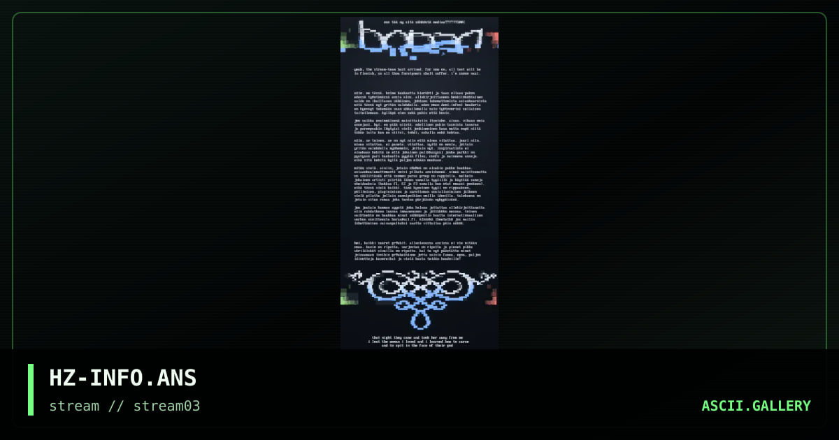 horza's demi-info, by horza, 1997