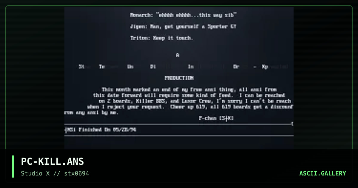 Ansi for Killer, by p-chan, 1994