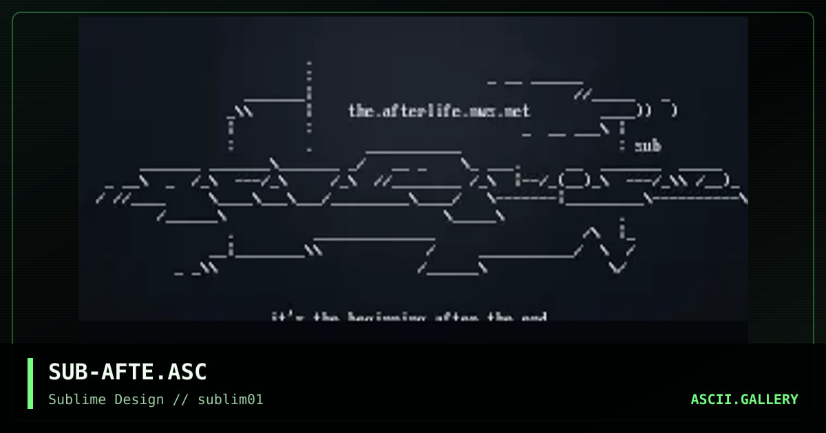 Afterlife, by subsonic, 1999