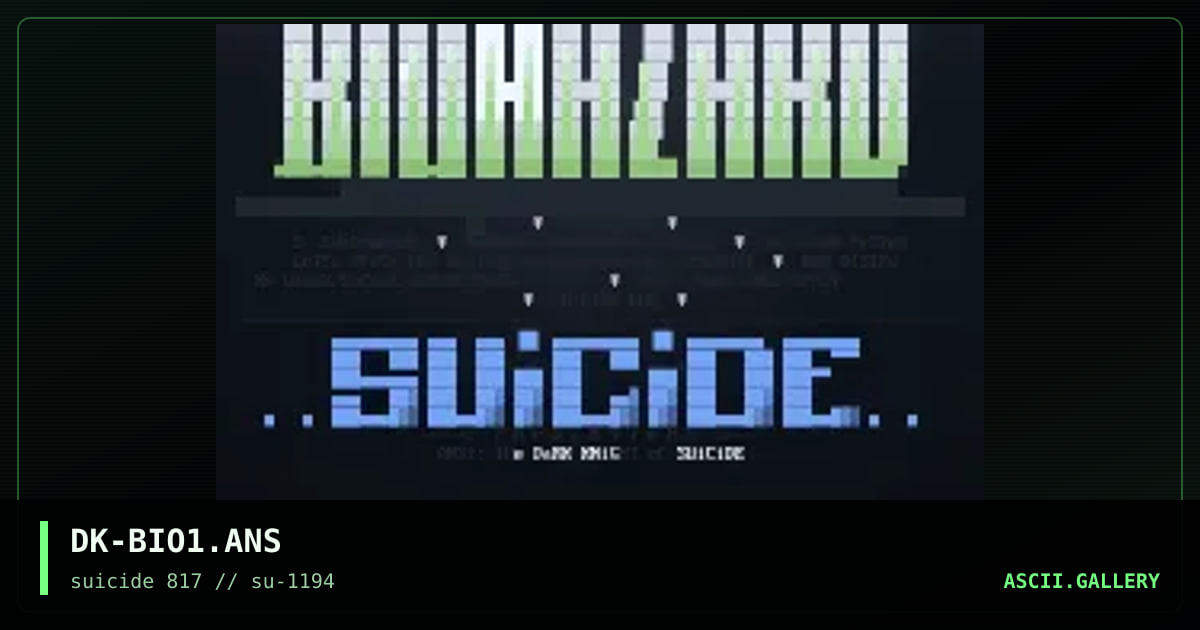 BioHazard Ansi, by the dark knight, 1994