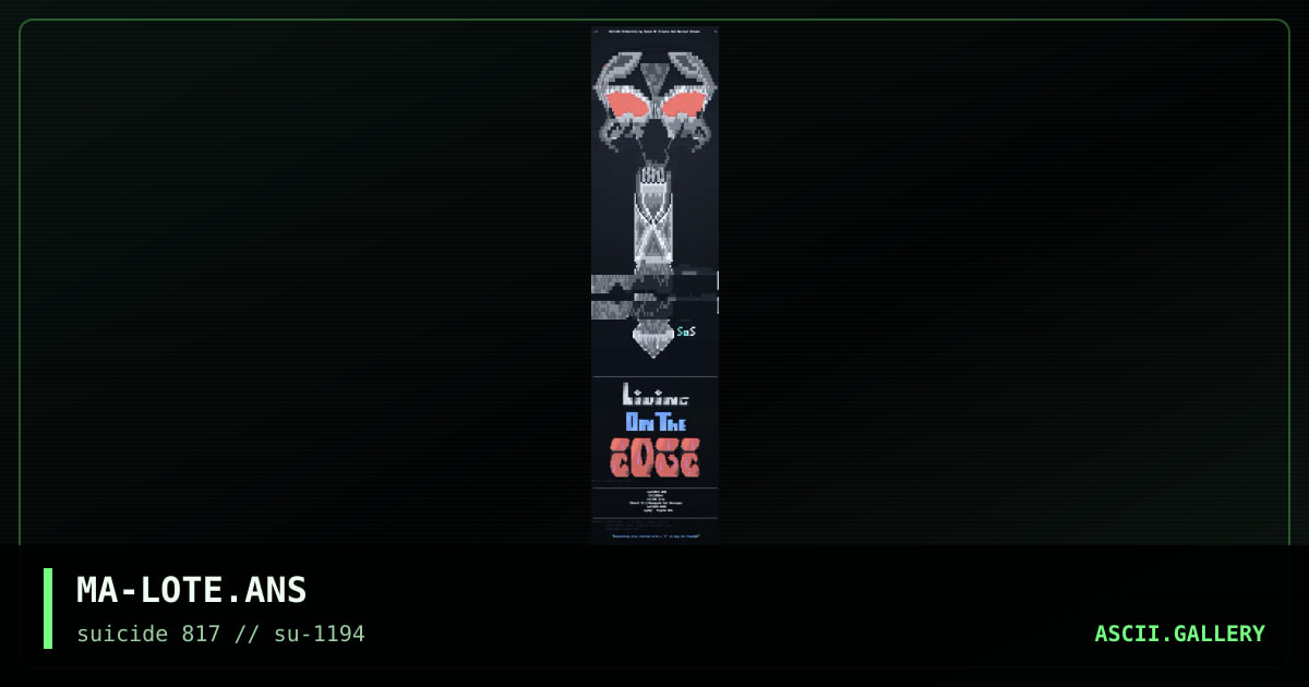 Living On The Edge ANSi, by sound of silence, nuclear dreamer, 1994