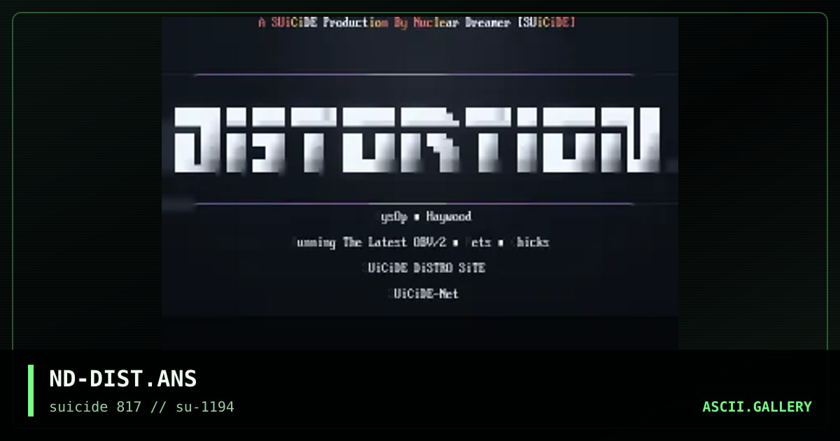 Distortion Font, by nuclear dreamer, 1994