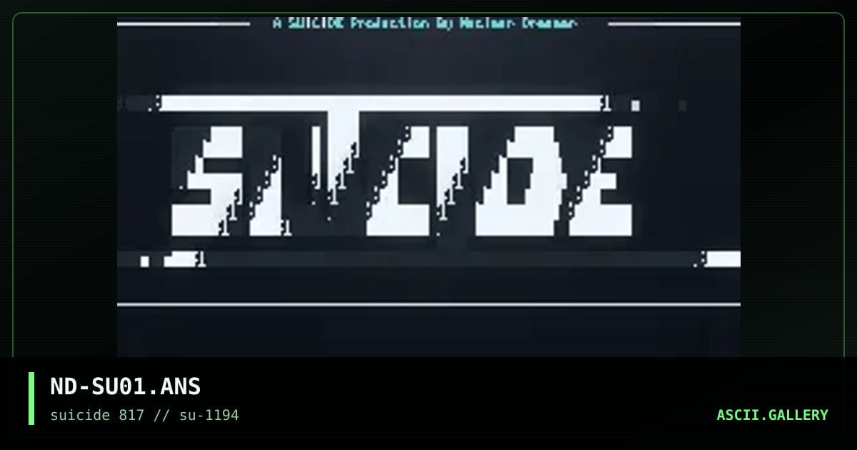 SUiCiDE Font, by nuclear dreamer, 1994