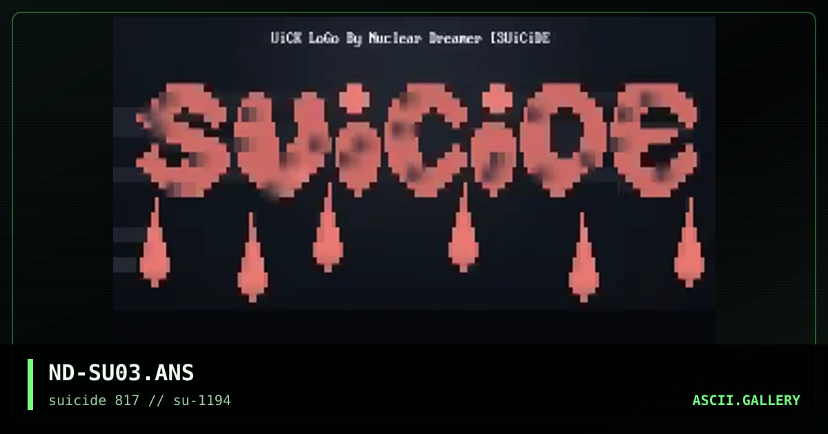 SUiCiDE Logo, by nuclear dreamer, 1994