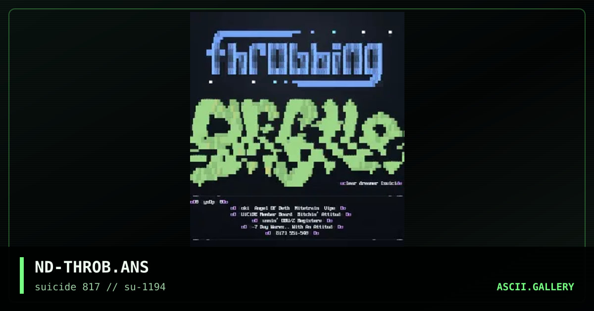 Ad For Throbbing Gristle, by nuclear dreamer, 1994