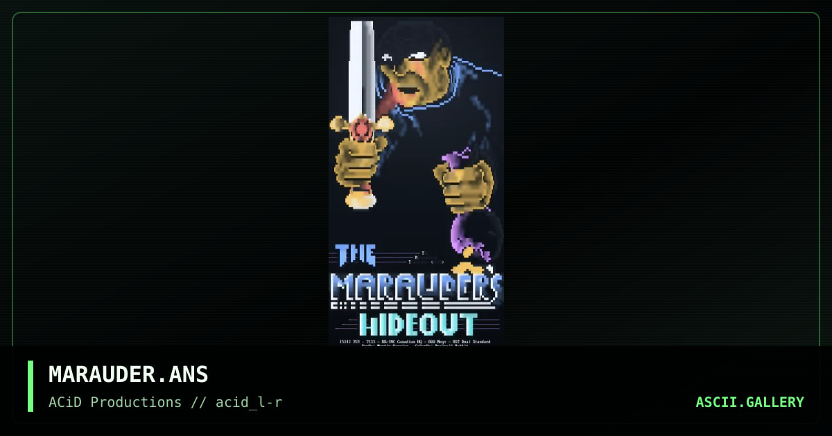 MARAUDER.ANS, by the malevolent trickster, 1990
