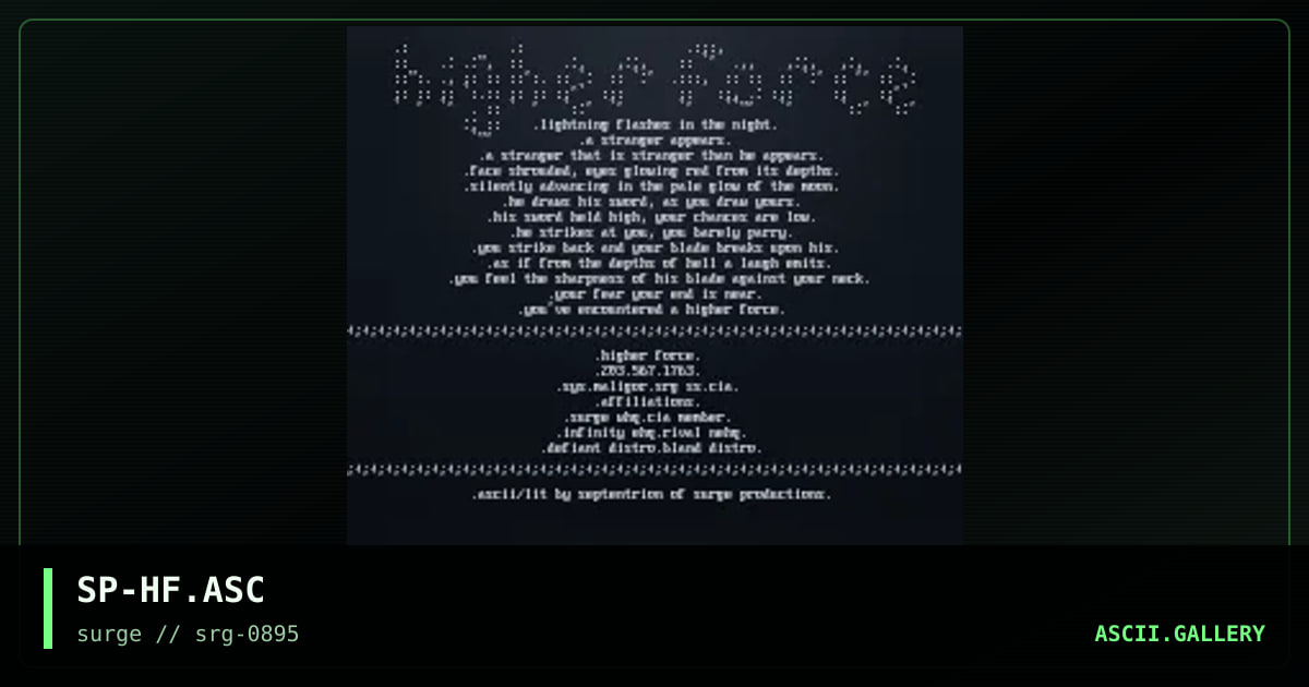 Higher Force, by septentrion, 1995
