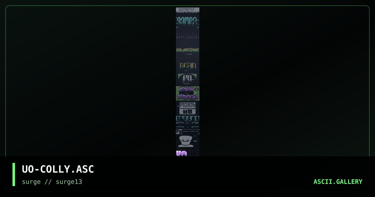 Surge13 ascii collection, by umaro, 1997