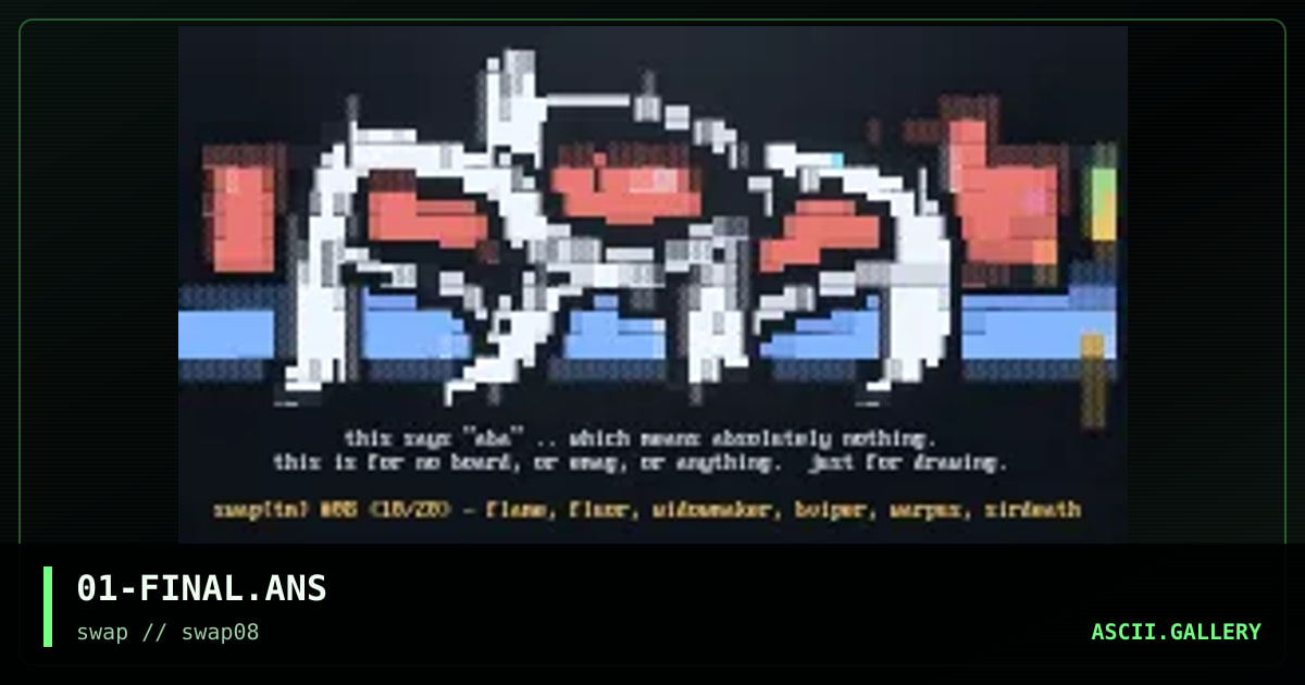 01-FINAL.ANS, by warpus, fluor, flame, widowmaker, sirdeath, 1996