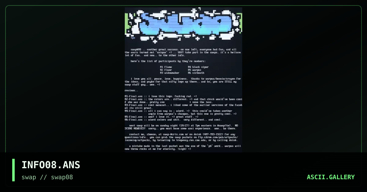 INFO08.ANS, by swap, 1996