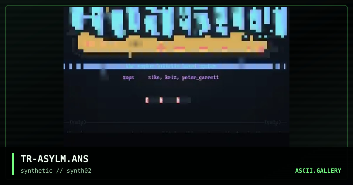 the asylum!, by trippah, 1996