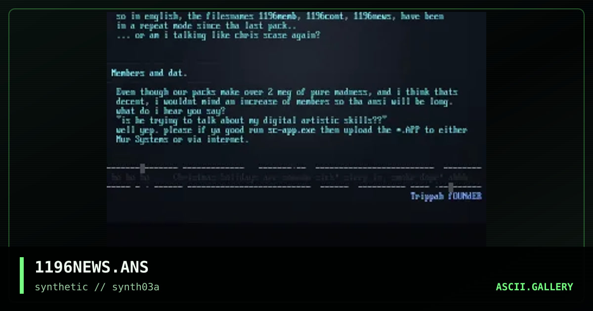 Synthetic art Pack 3 news!, by synthetic staff, 1996