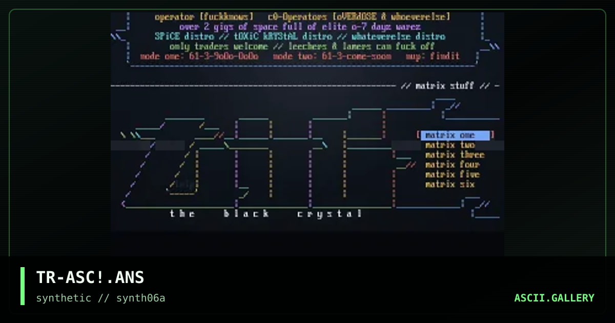 Trip's Ascii Colly!, by trippah, 1997