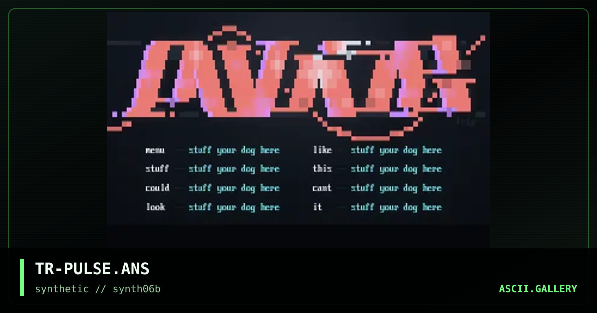 "pULSE" distro Menu!, by trippah, 1997