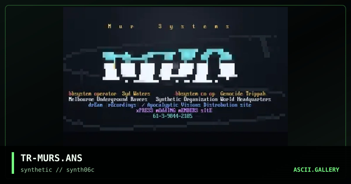 Trip's Mur Advert!, by trippah, 1997