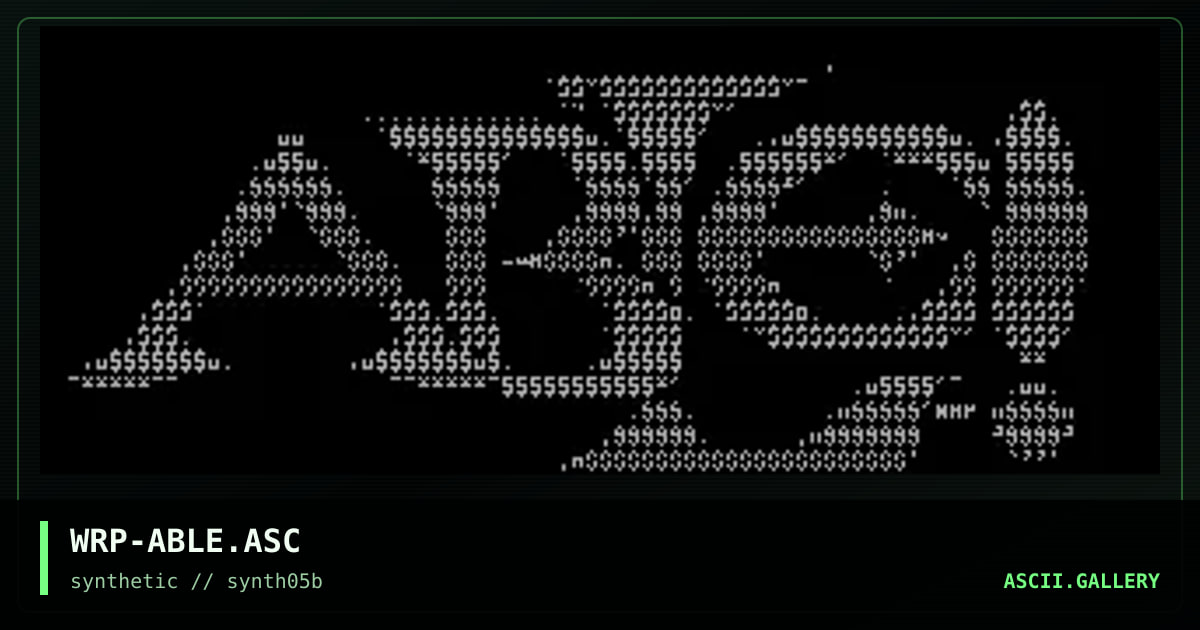 Able (ascii)!, by warp, 1997