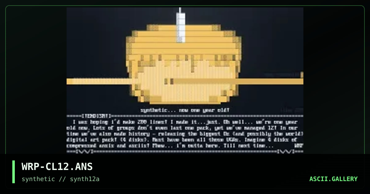 Ascii Colly 12, by warp, 1997