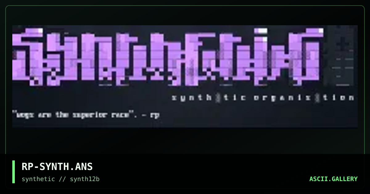 Synthetic(tm), by rippa, 1997