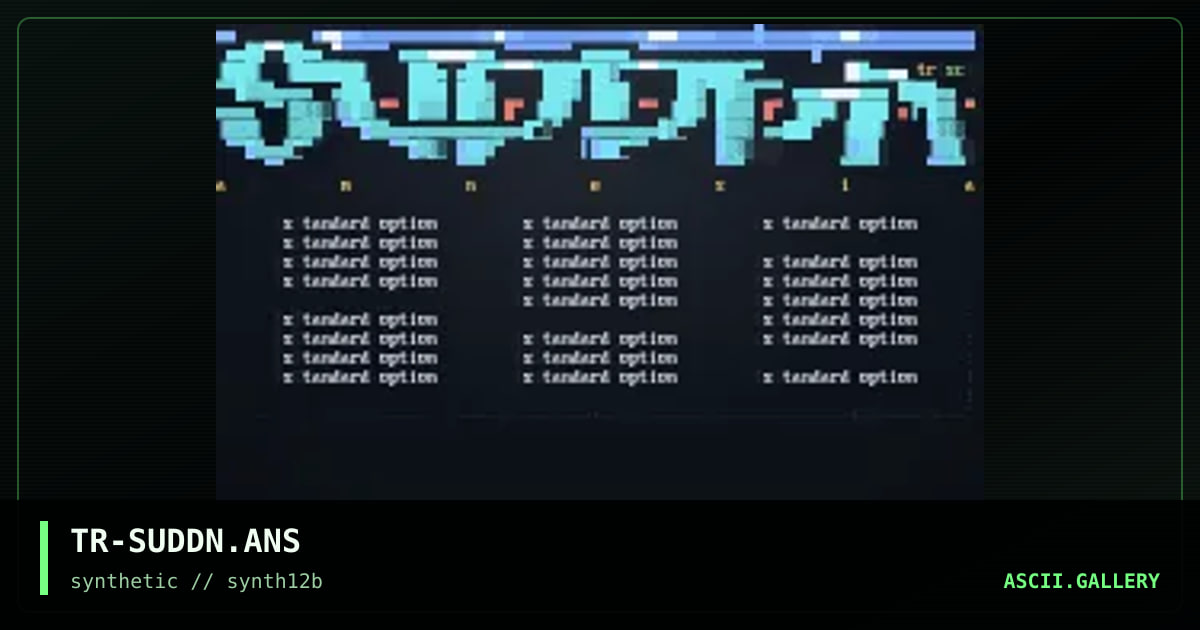 Sudden Amnesia BBS, by trippah, 1997