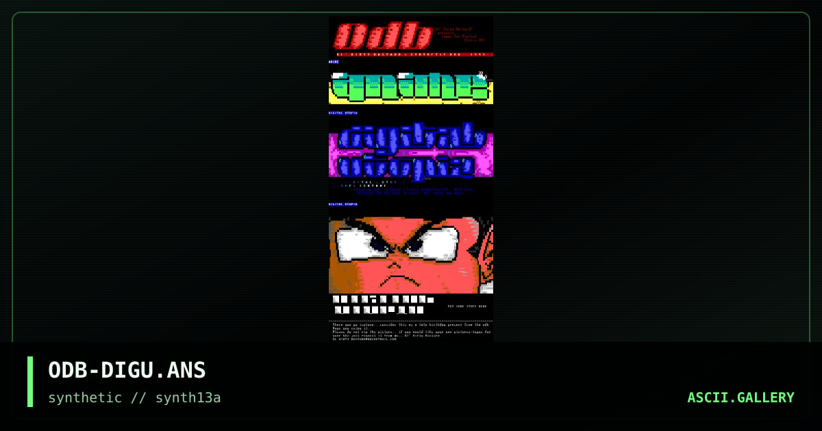Digital Utopia BBS!, by ol dirty bastard 2, 1997