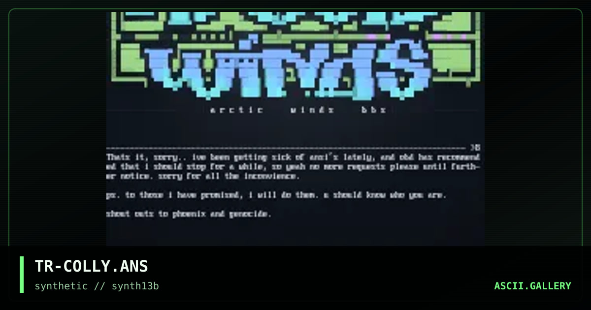 My Ansi Colly, by trippah, 1997