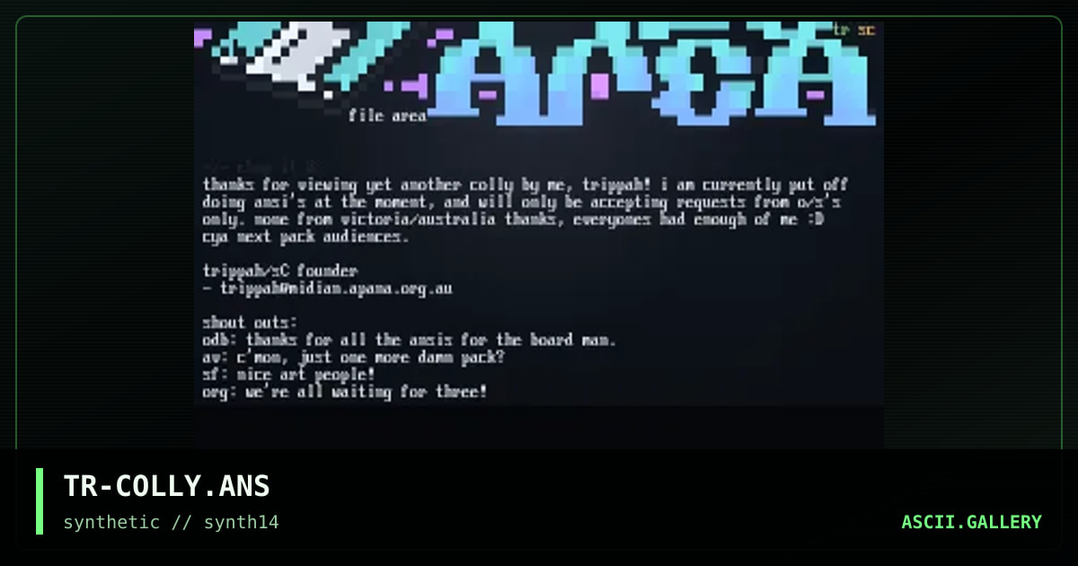 Ansi Colly #14, by trippah, 1997