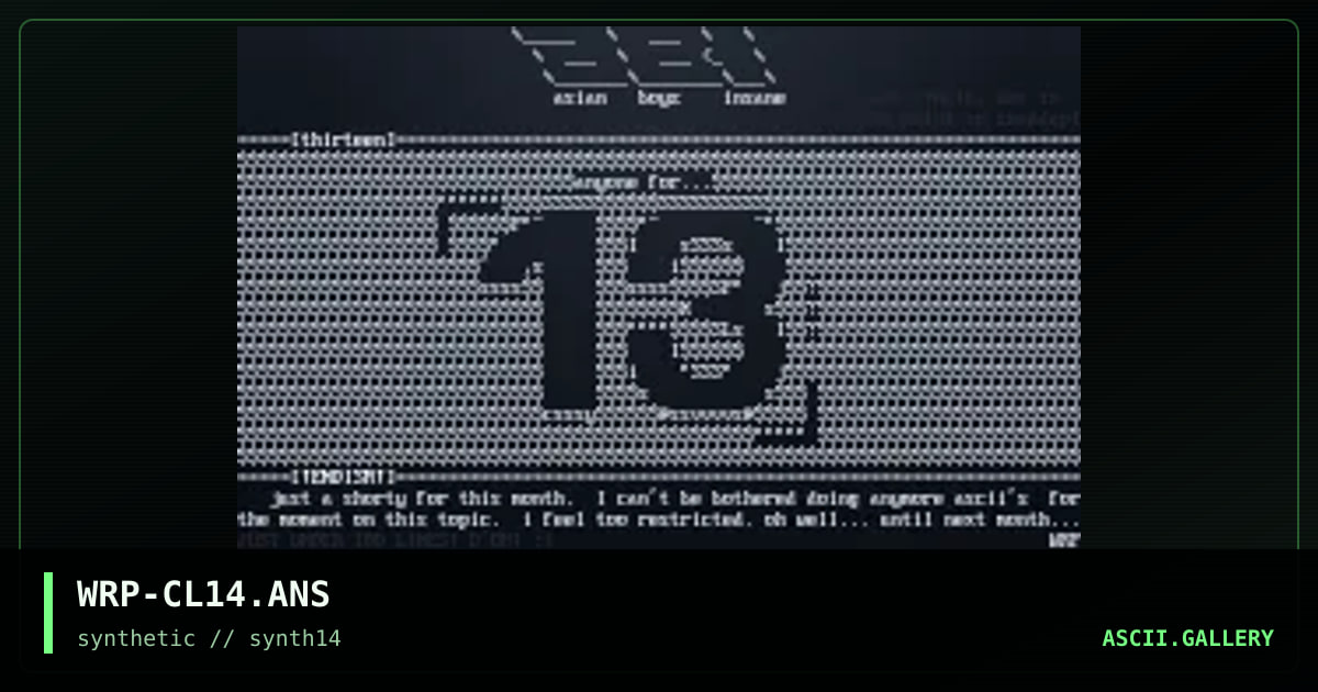 Ascii Colly!, by warp, 1997