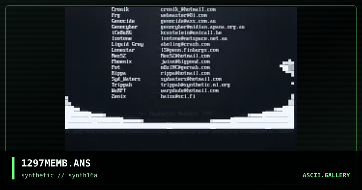 Synthetic Artpack 16 Members, by synthetic staff, 1997