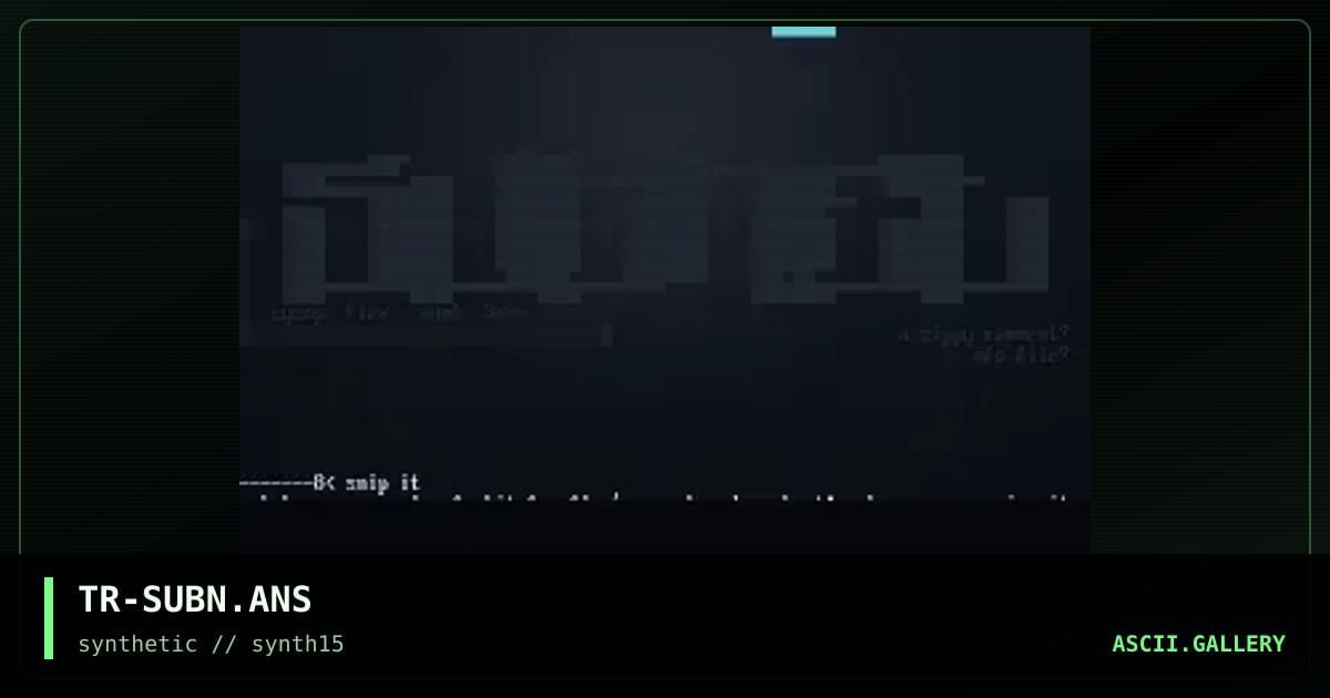 SubNet BBS, by trippah, 1997