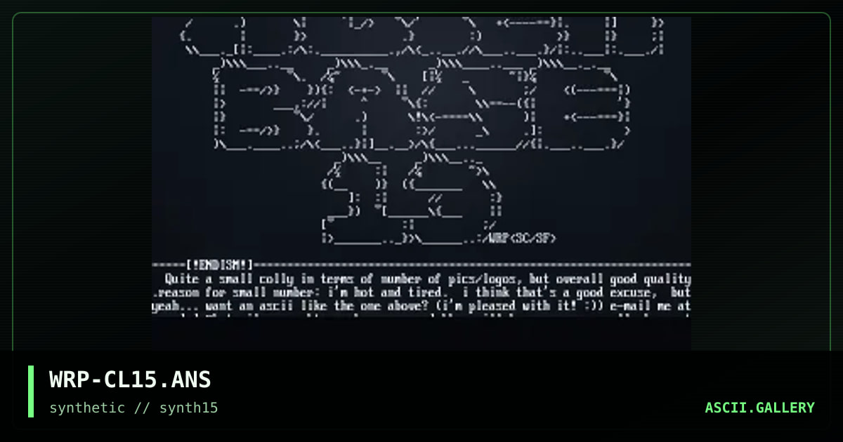 Ascii Colly 15, by warp, 1997