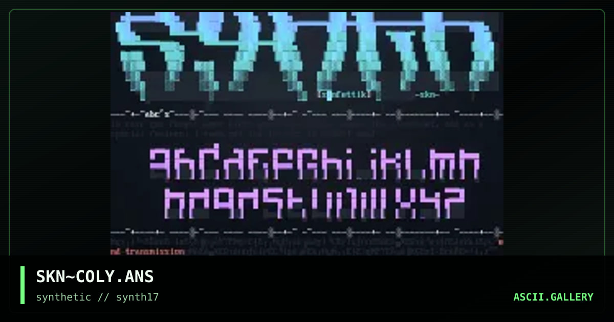 Skunk's Anscii Colly, by skunk, 1998