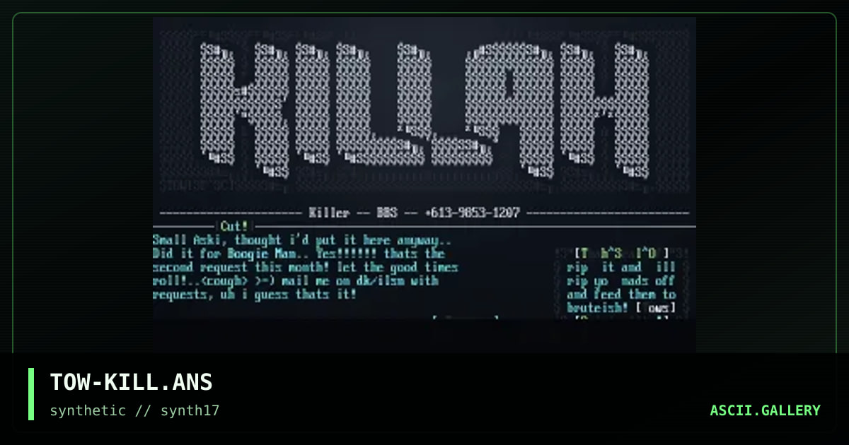 Killer BBS, by towser, 1998