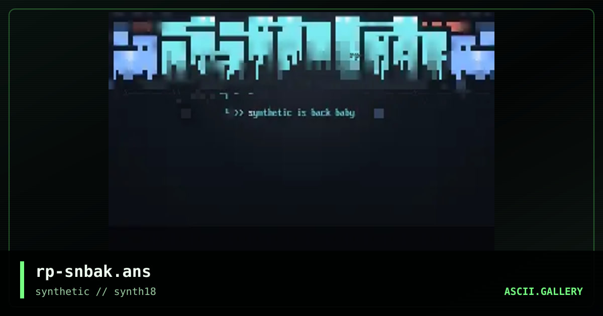 Synthetic Is Back!, by rippa, 1998