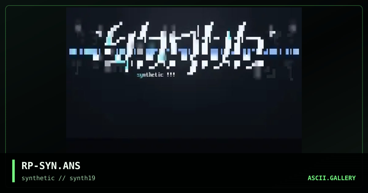 Synthetic, by rippa, 1998