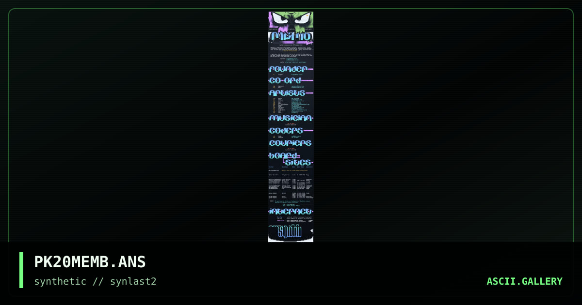 Synthetic (LAST) Artpack Members, by synthetic staff, 1999