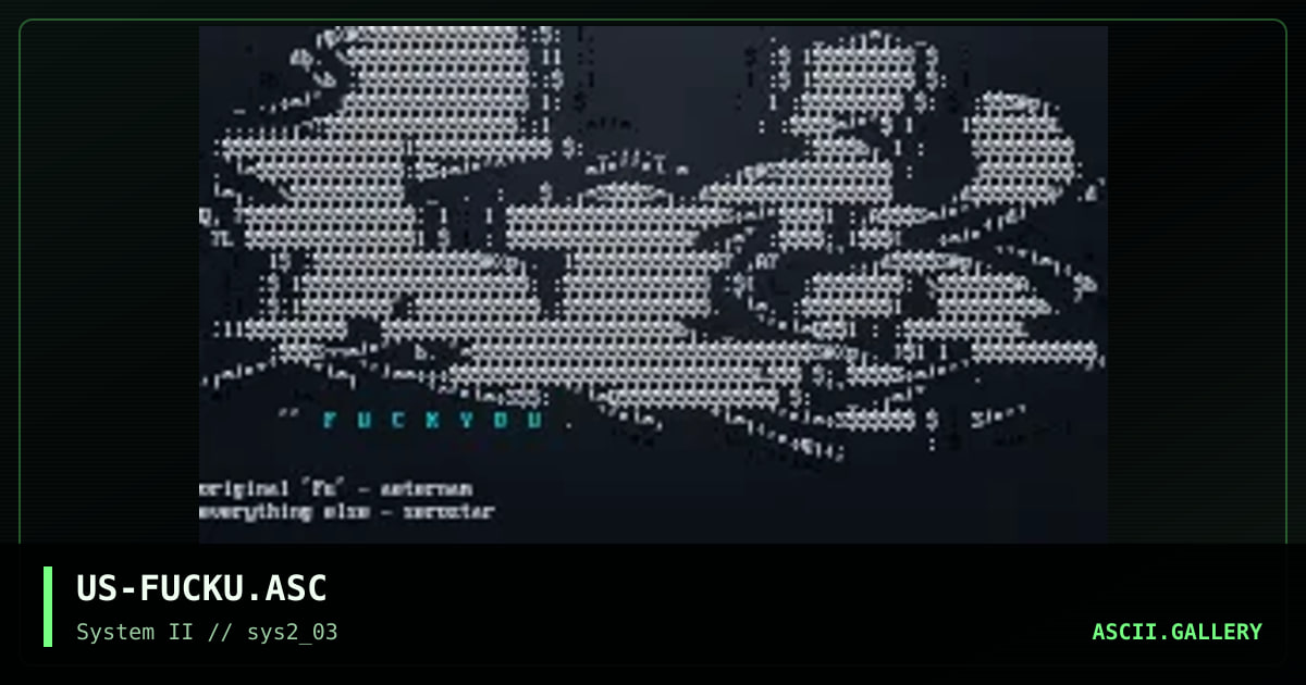 US-FUCKU.ASC, by zerostar, aeternam, 2000