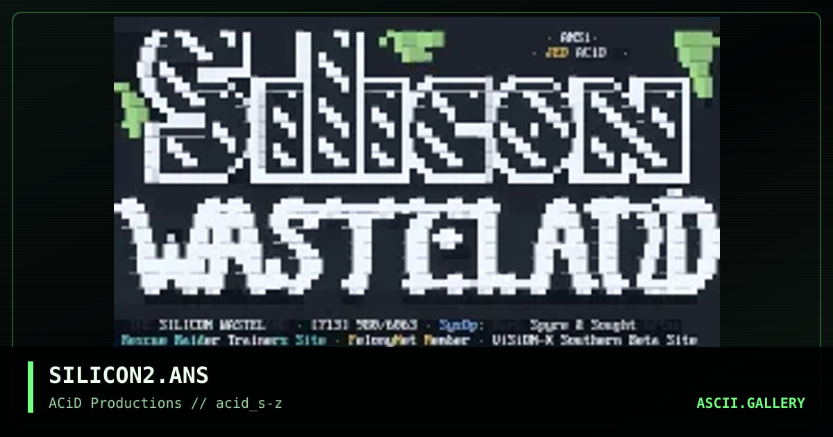 SILICON2.ANS, by jed, 1990