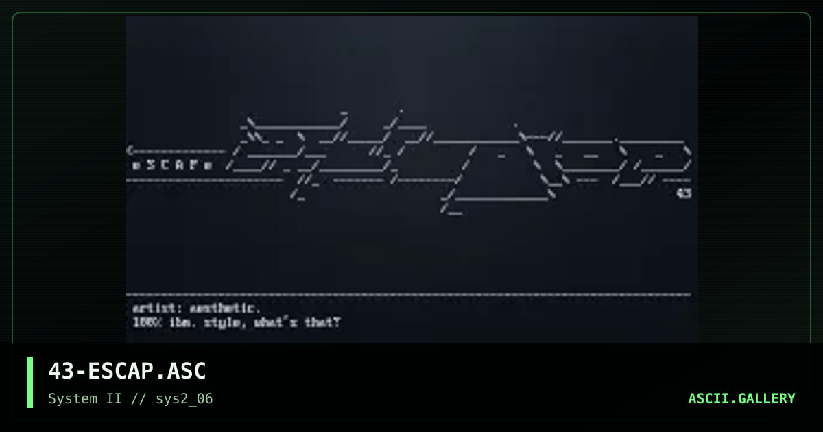 escape, by aesthetic, 2000