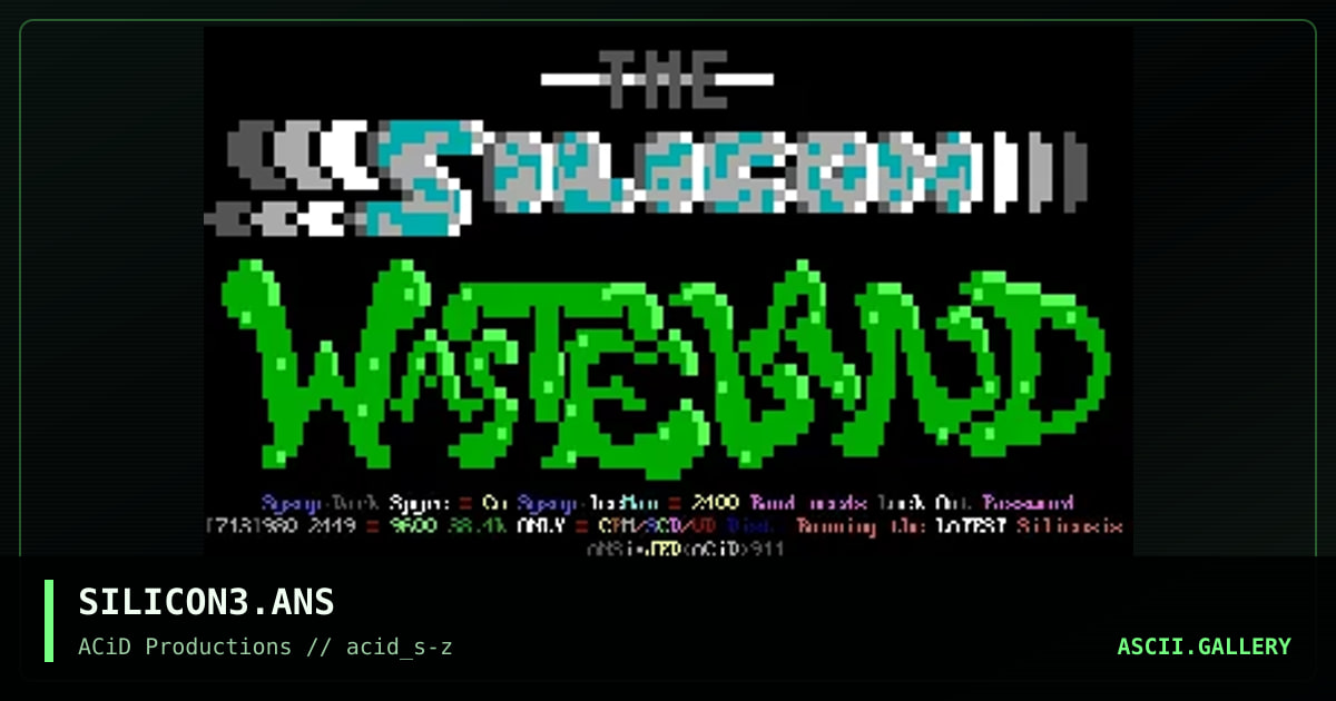 SILICON3.ANS, by jed, 1990