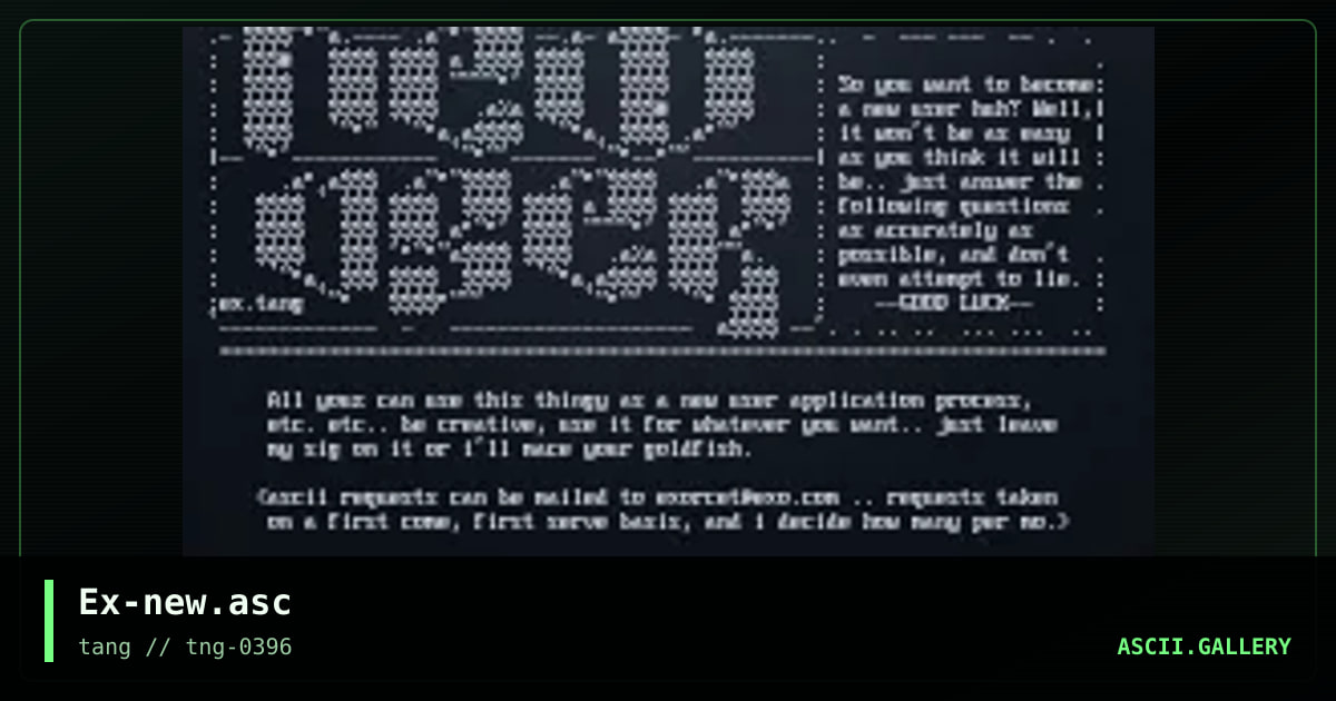 New User, by exorcet, 1996