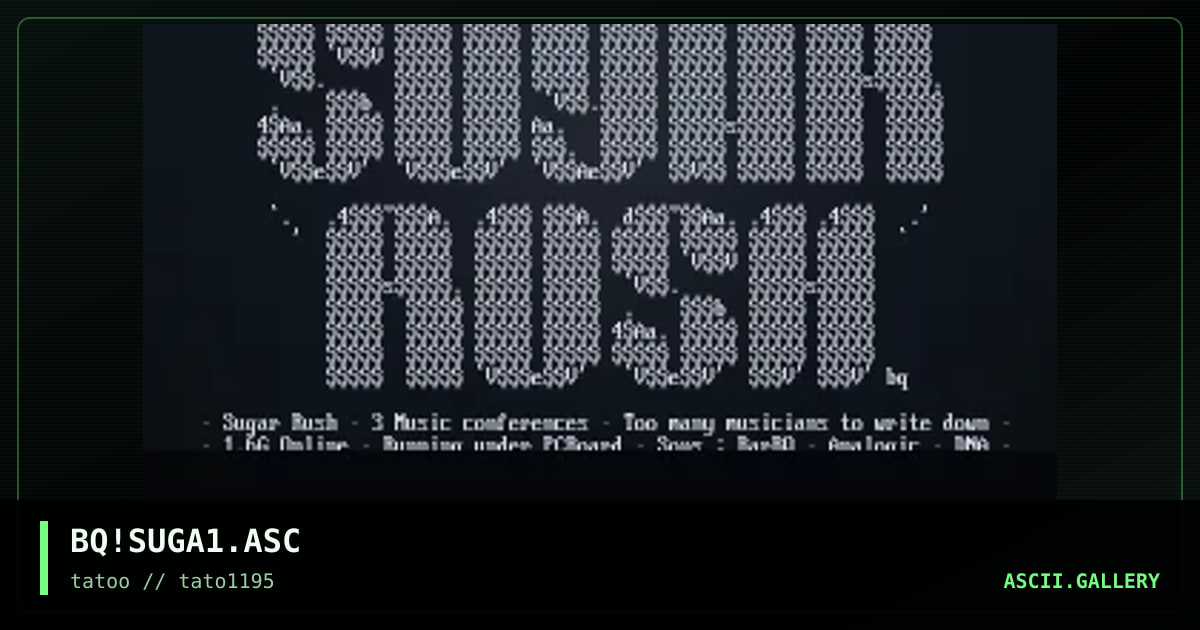 sUGAR.rUSH!, by barbq, 1995