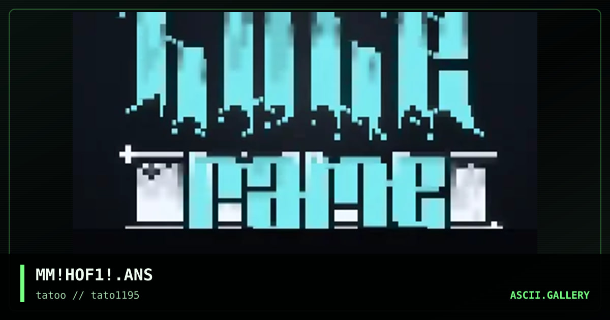 hole of fame, by morphium, 1995